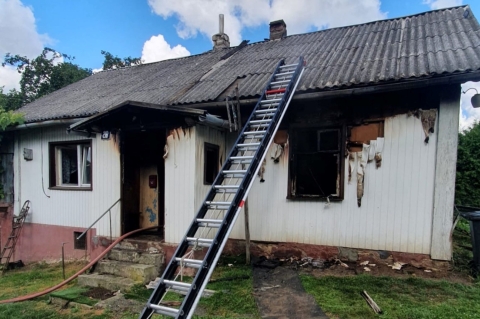 Pożar domu w miejscowości Sąspów