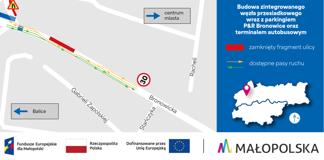 Zwężenie na ul. Bronowickiej