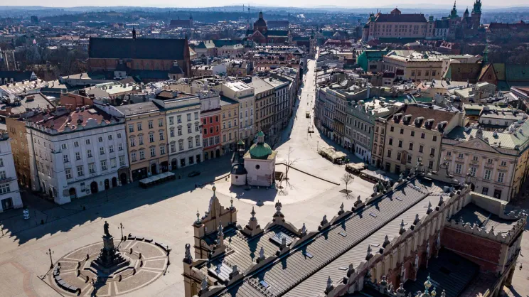 Widok na centrum Krakowa