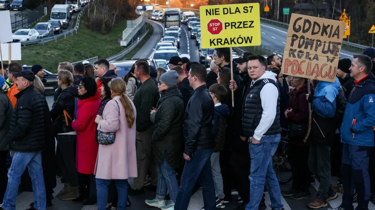 Protest mieszkańców przeciwko S7