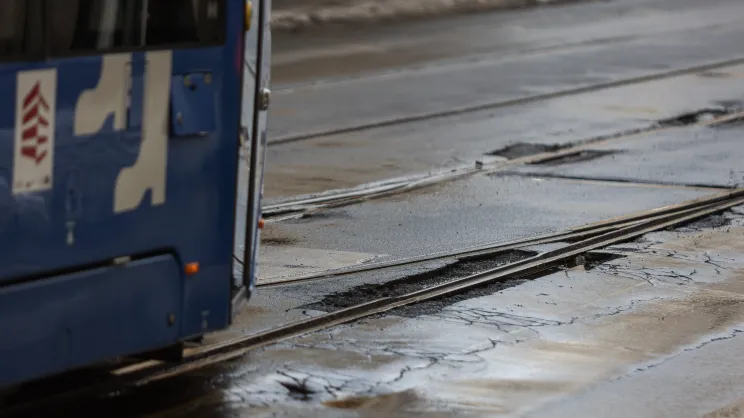Torowisko tramwajowe przy ulicy Starowiślnej