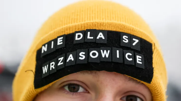 Protest przeciwko trasie S7 w Głogoczowie