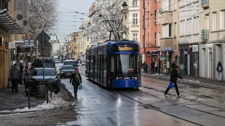 Torowisko tramwajowe przy ulicy Starowiślnej