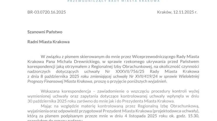 Pismo Jakuba Koska do radnych Krakowa