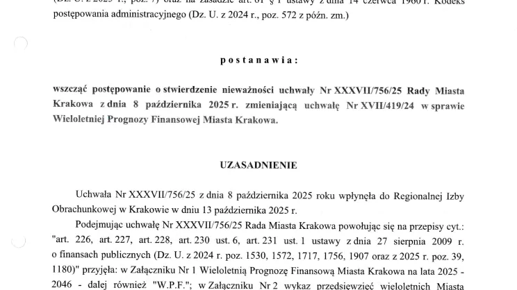 Uchwała Regionalnej Izby Obrachunkowej