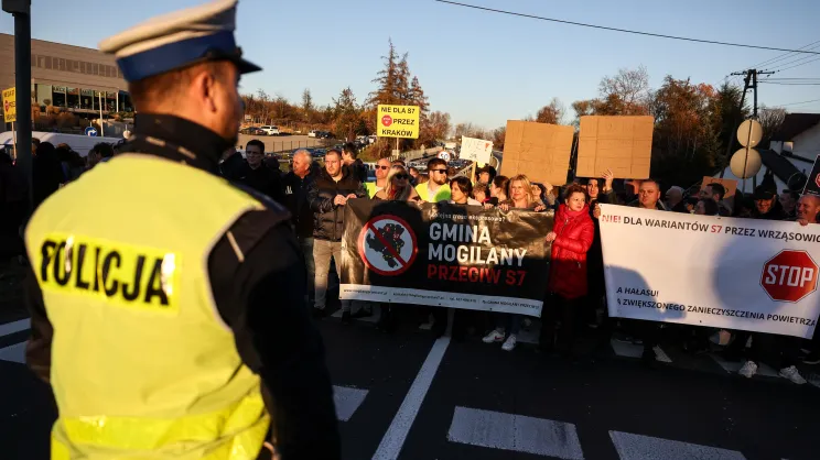 Protest przeciwko budowie S7 Kraków-Myślenice