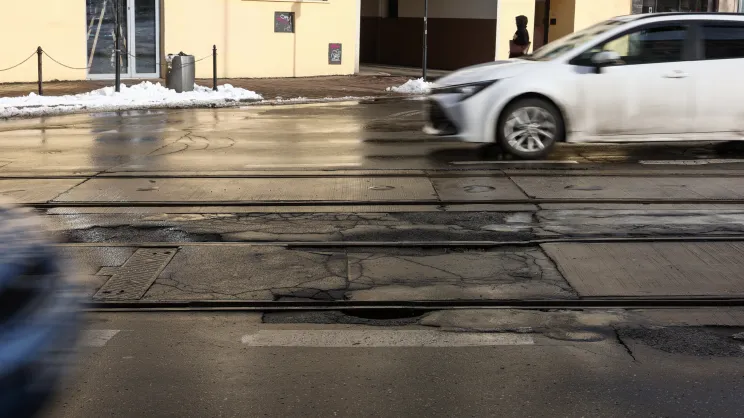 Torowisko tramwajowe przy ulicy Starowiślnej