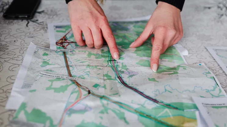 Mapa wariantów trasy S7 
