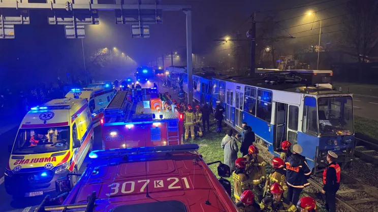 Zderzenie dwóch tramwajów na ul. Bieńczyckiej
