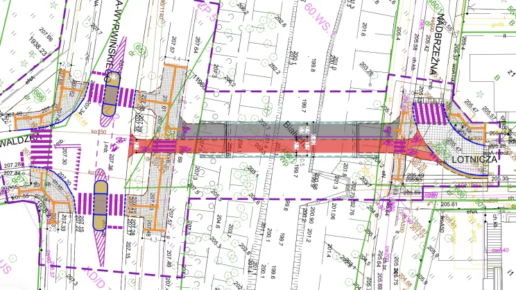 Projekt kładki pomiędzy ulicami Lotniczą i Grunwaldzką