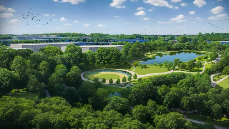 Park deszczowy na krakowskich Rybitwach - wizualizacja