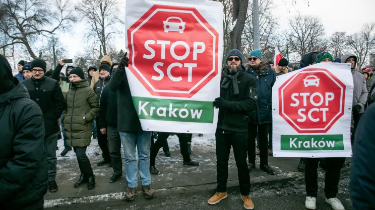 Protest przeciwko SCT pod ZDMK