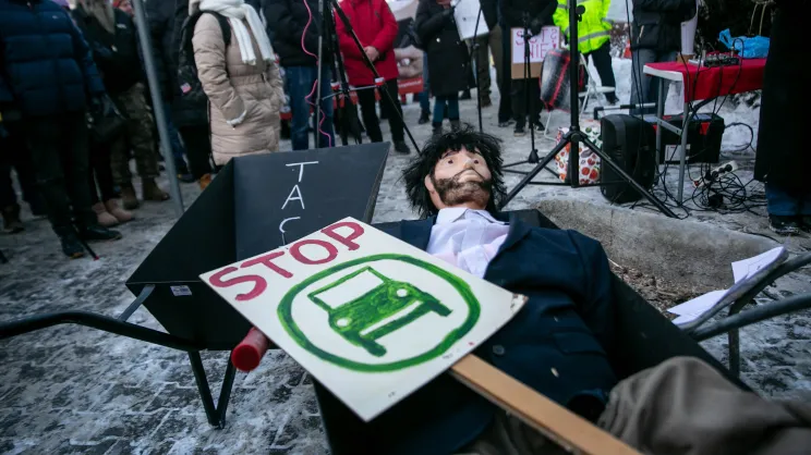 Protest przeciwko SCT pod ZDMK