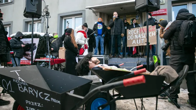 Protest przeciwko SCT pod ZDMK