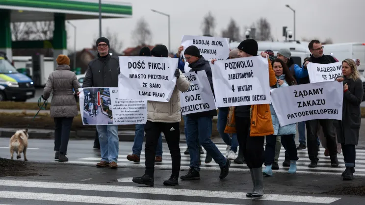Protest przeciwko zabudowie Truszkowskiego