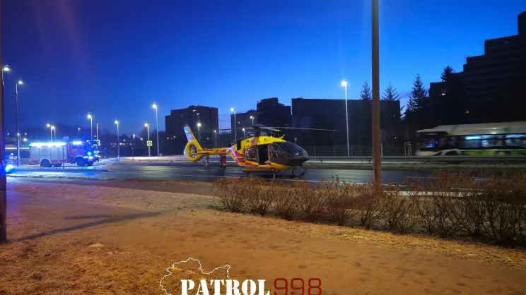 Śmigłowiec LPR na ul. Armii Krajowej