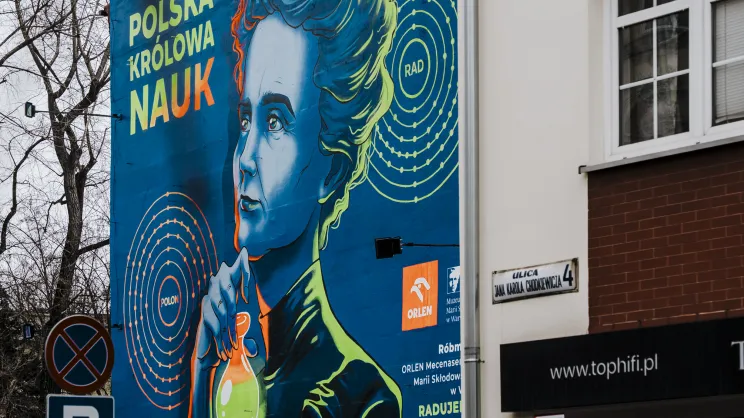Fluorescencyjny  mural przy ul. Grzegórzeckiej.