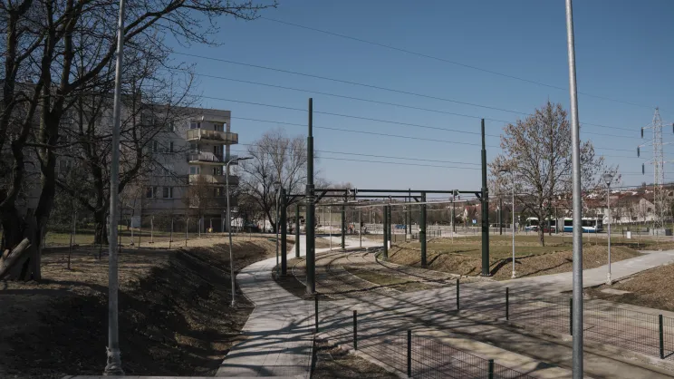Pętla tramwajowa w Mistrzejowicach - stan obecny