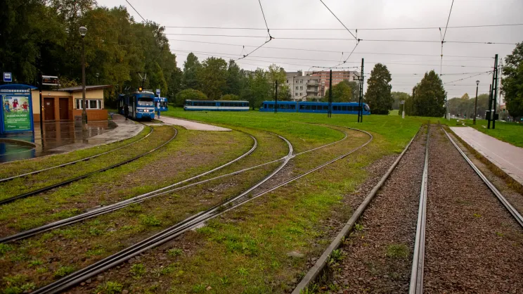 Pętla tramwajowa w Mistrzejowicach - stan z 30 września 2022