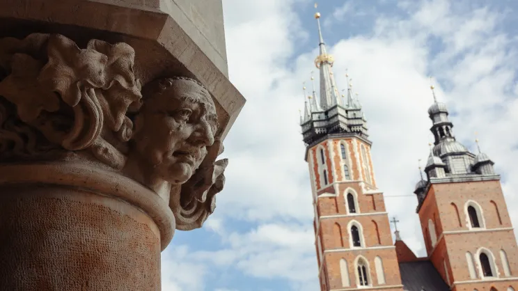 Widok na Kościół Mariacki w Krakowie