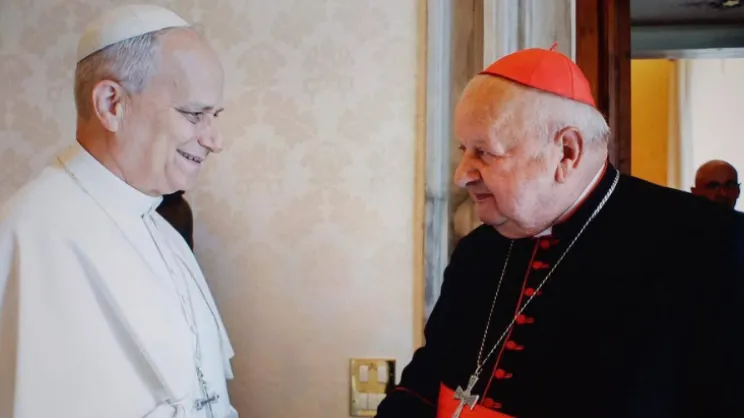 Papież Leon XIV i kard. Stanisław Dziwisz