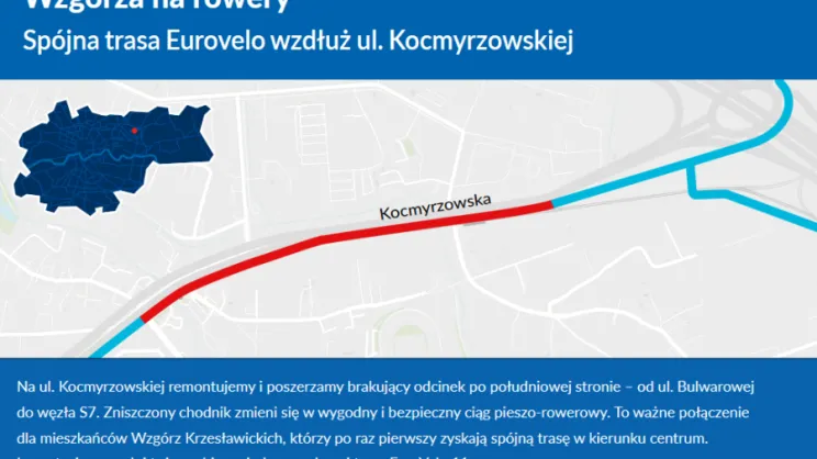 Planowany do remontu odcinek na ul. Kocmyrzowskiej
