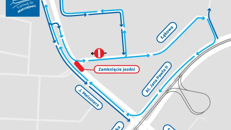 Zmiany na skrzyżowaniu ul. Meissnera i Łąkowej