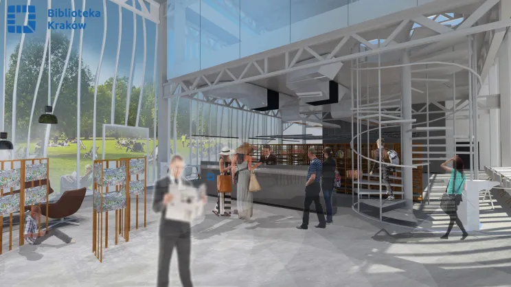 Wizualizacja filii Biblioteki Kraków w Płaszowie