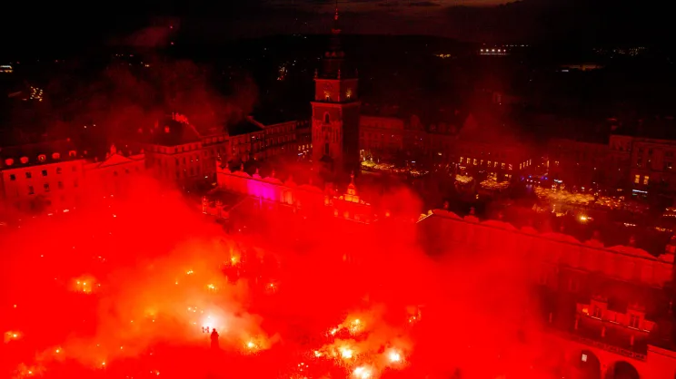 Feta Wisły Kraków na Rynku Głównym