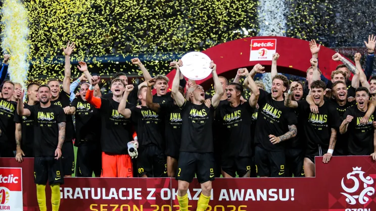 Celebracja Wieczystej Kraków po awansie do ekstraklasy