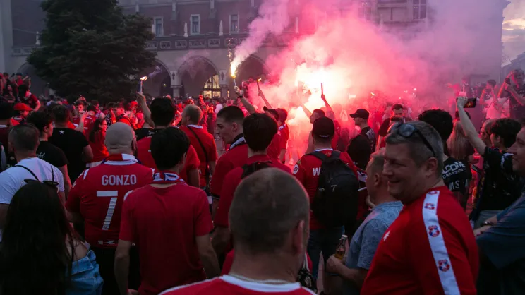 Feta Wisły Kraków na Rynku Głównym