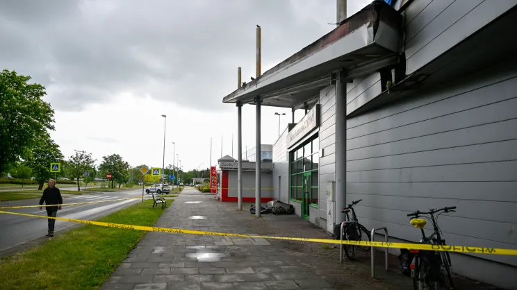 Spalony dworzec autobusowy na Czyżynach