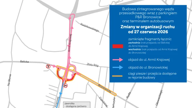 Utrudnienia w Bronowicach od 27 czerwca