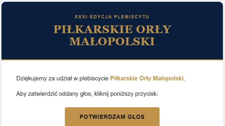 Głosowanie na najlepszego piłkarza i trenera Małopolski