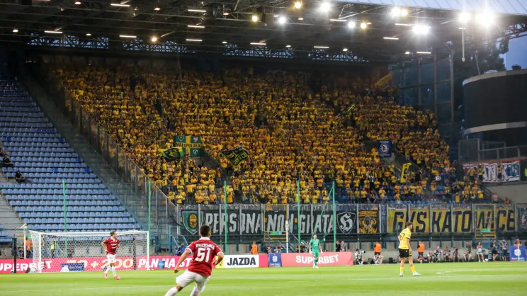 Kibice GKS-u Katowice na stadionie Wisły