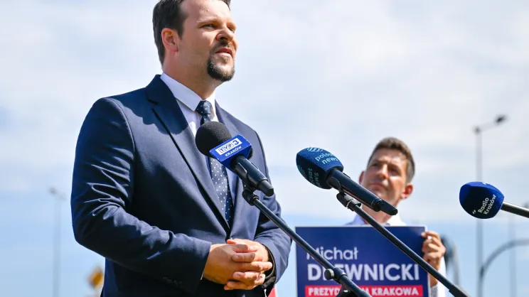 Prezentacja programu wyborczego przez Michała Drewnickiego