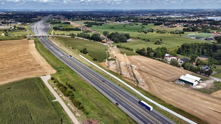 Przyszłe skrzyżowanie kolei z autostradą