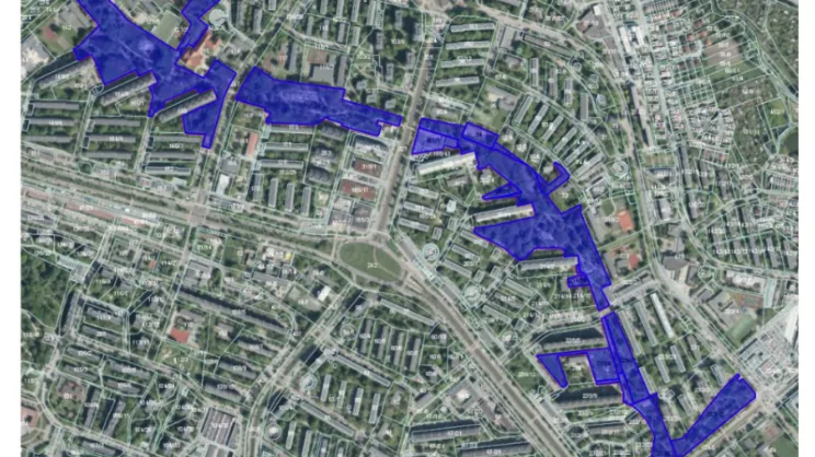 Mapa - Planty Bieńczyckie