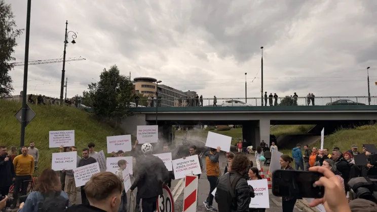 Protest mieszkańców na ulicy Solnej