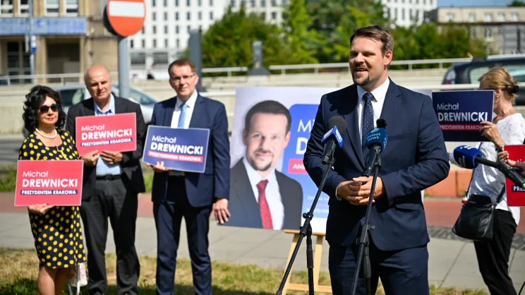 Prezentacja programu wyborczego przez Michała Drewnickiego