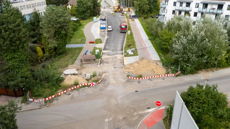Budowa ul. 8 Pułku Ułanów, stan z 31 sierpnia