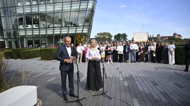 Donald Tusk i Monika Piątkowska w Krakowie