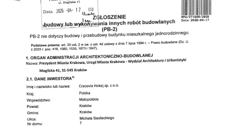 Zgłoszenie robót budowlanych