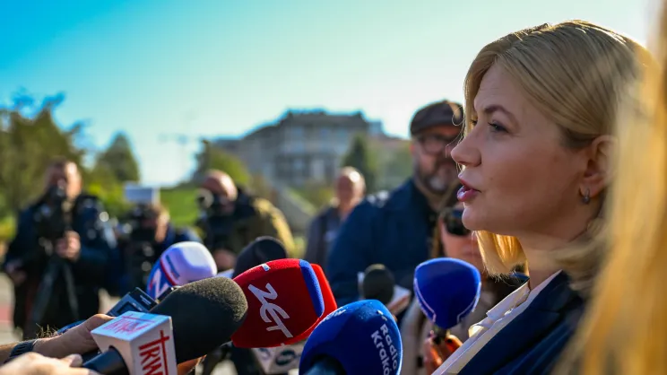Konferencja kandydatki Koalicji Obywatelskiej po pierwszej turze wyborów na Prezydenta Miasta