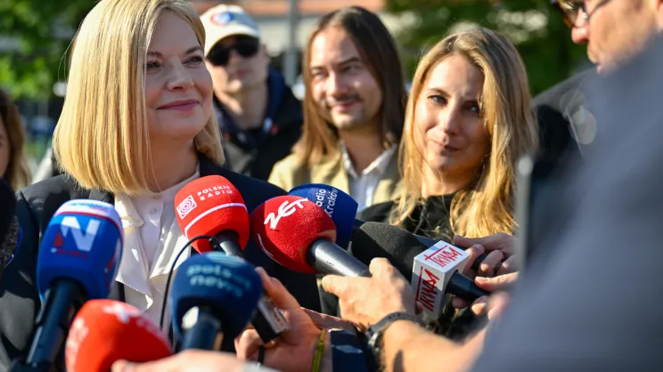 Konferencja kandydatki Koalicji Obywatelskiej po pierwszej turze wyborów na Prezydenta Miasta