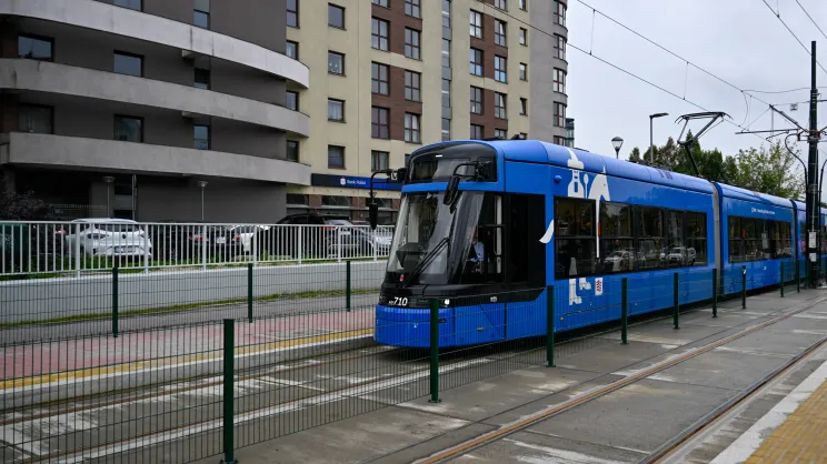 Przejazd testowy tramwaju do Mistrzejowice po nowym odcinku KST