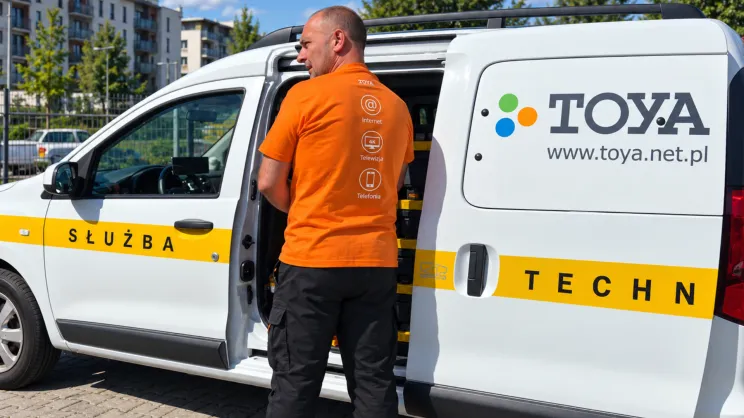 Technik TOYA podczas realizacji prac w Krakowie.