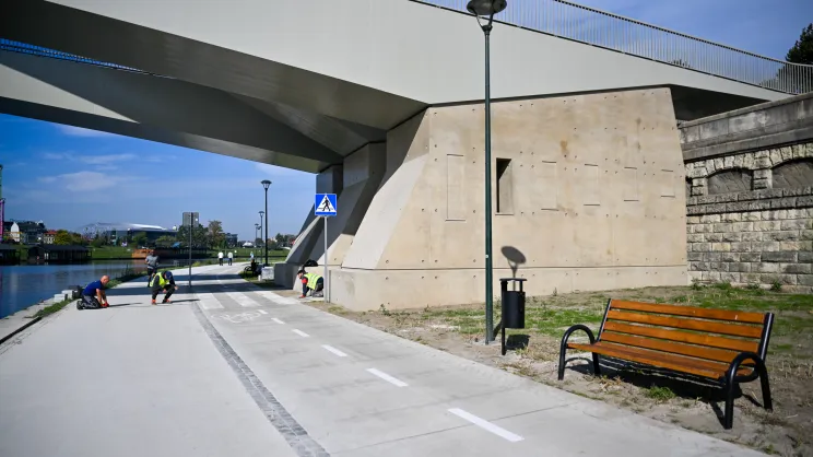Układ drogowy na nowej kładce Kazimierz-Ludwinów