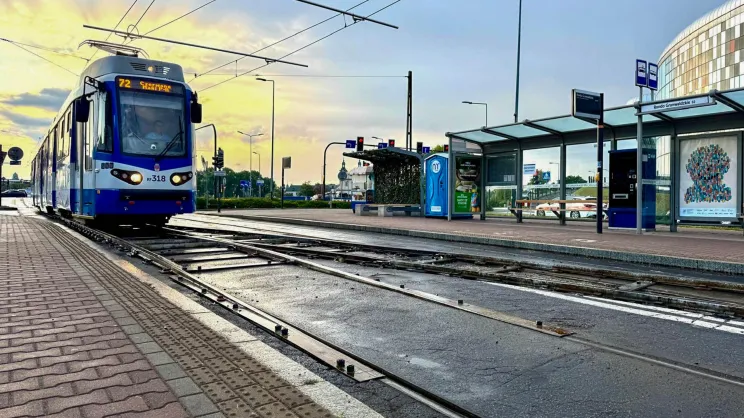 Przejazdówka zamontowana na czas remontu Mostu Grunwaldzkiego