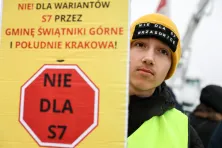 Protest przeciwko trasie S7 w Głogoczowie